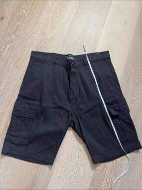 Refinery Republic Men's Black Cargo Shorts with Utility Pockets